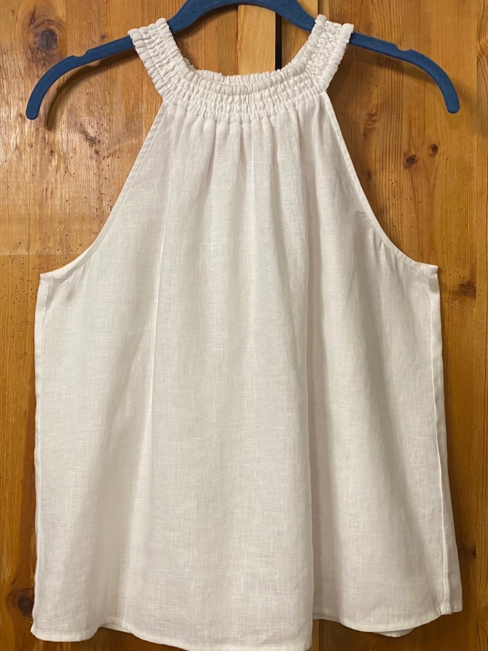 White sleeveless linen blouse by Boden. Size 6